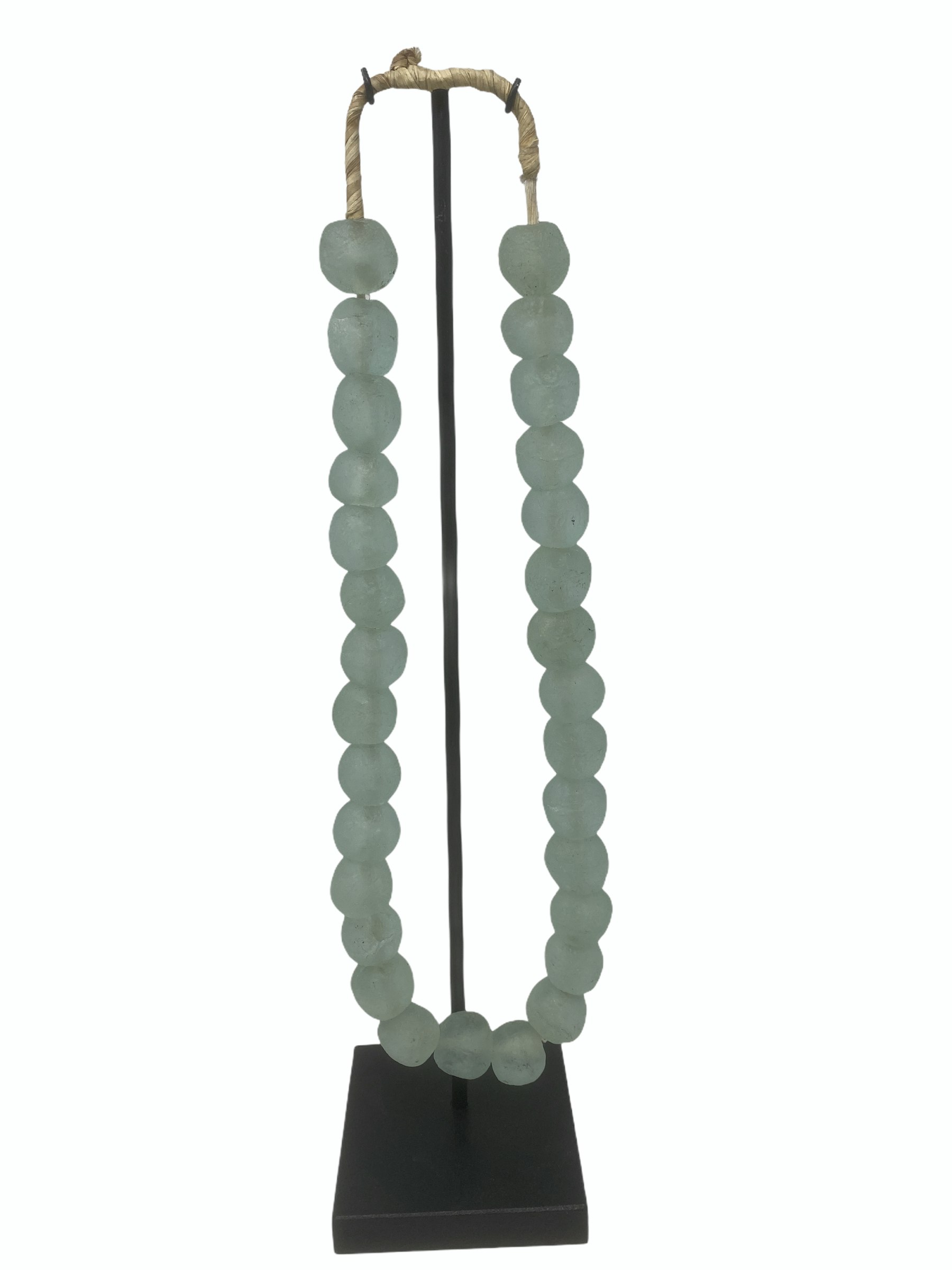 Turquoise Ghana Glass Bead Necklace M by Botanical Boys