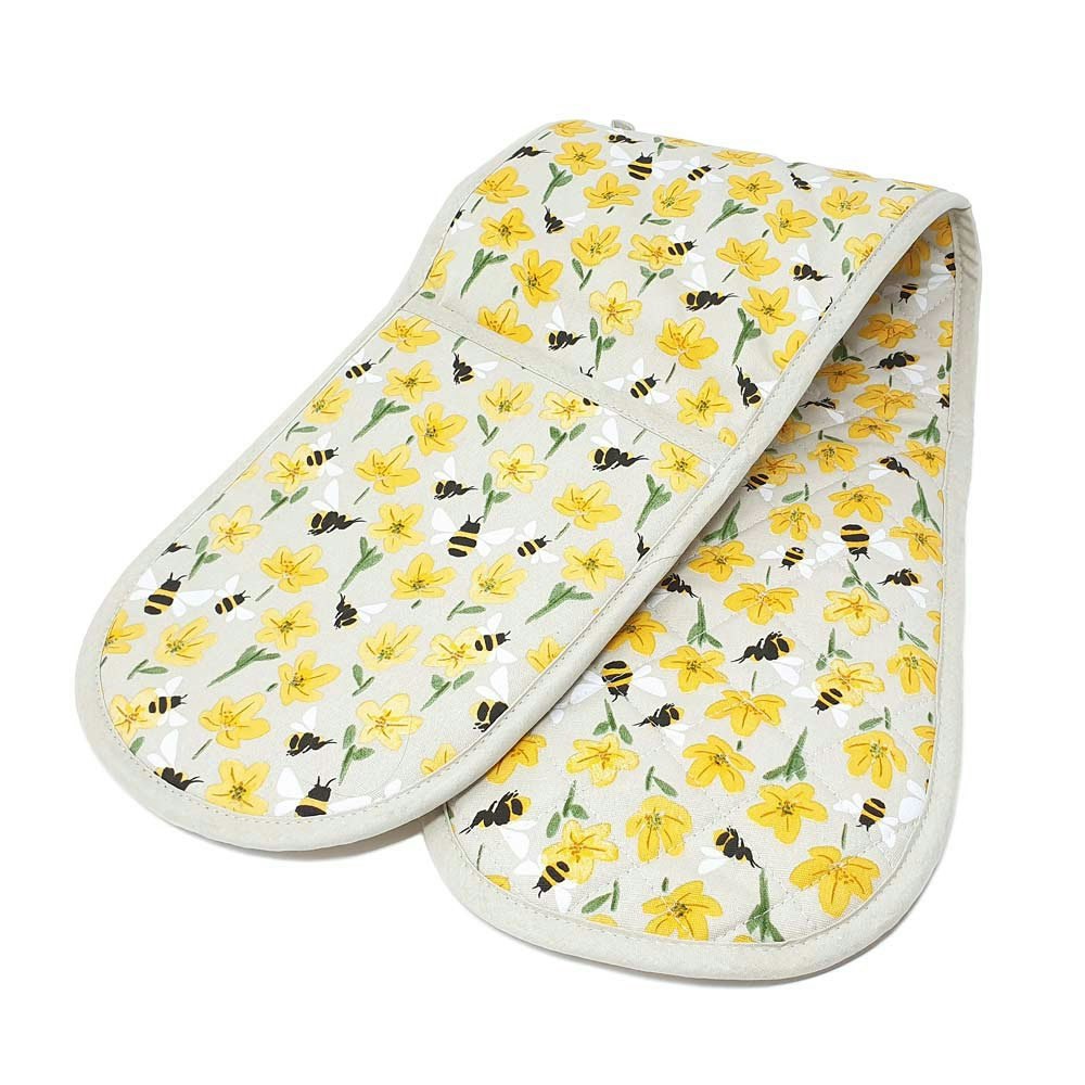 Bee and Buttercup Double Oven Gloves by Gisela Graham