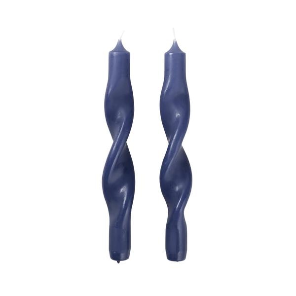 Twisted Candle | Baja Blue | Set of 2 by Broste Copenhagen
