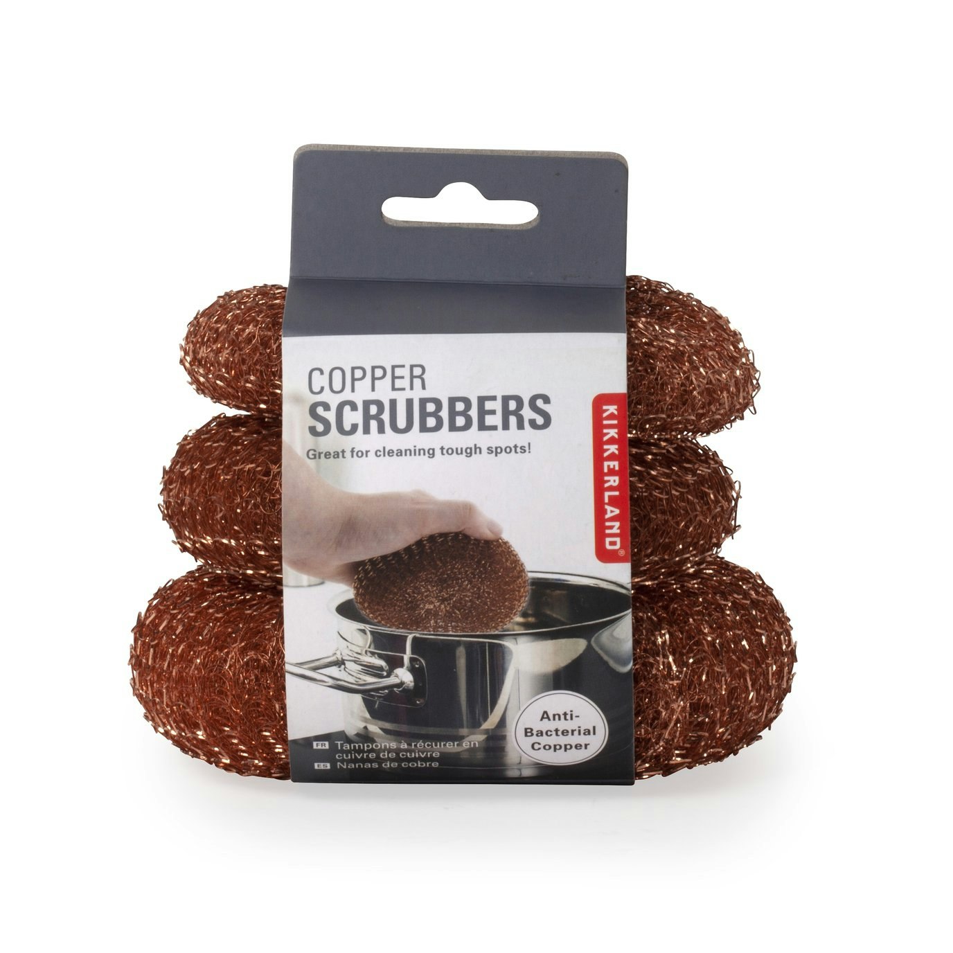 Set of 3 Copper Scrubbers by Kikkerland Design