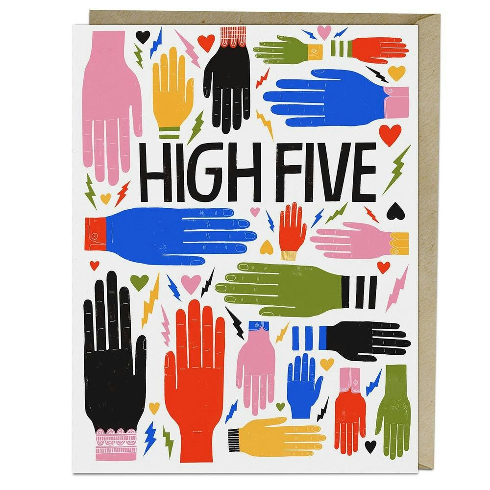 High Five Greeting Card by LISA CONGDON