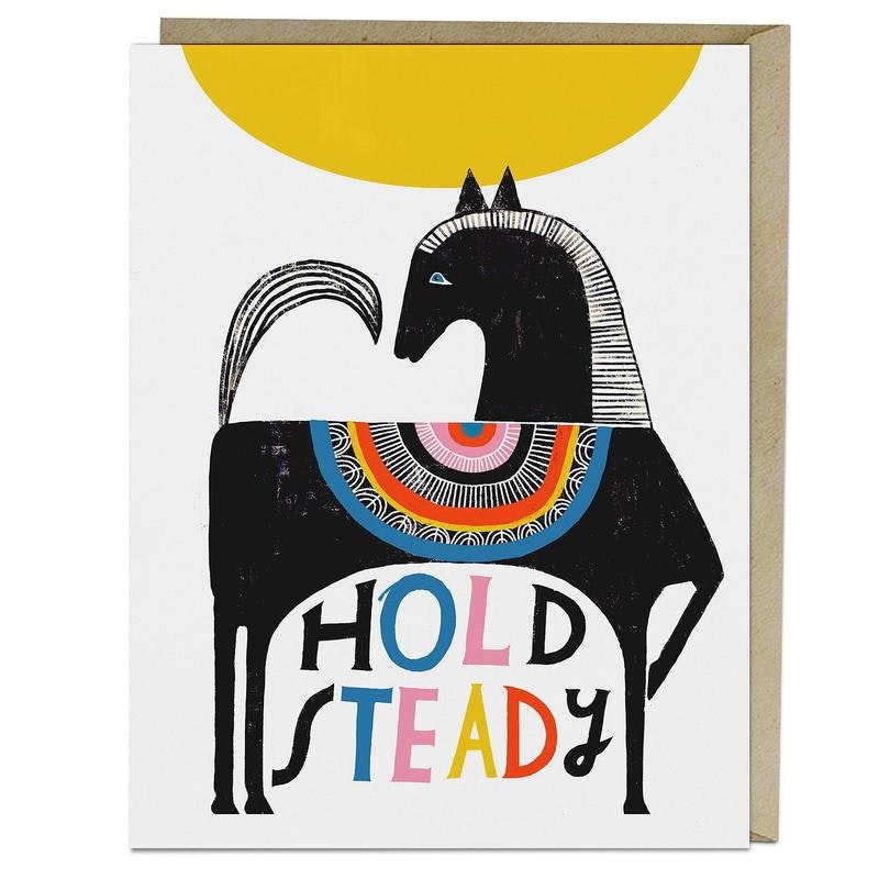Hold Steady greeting card by LISA CONGDON