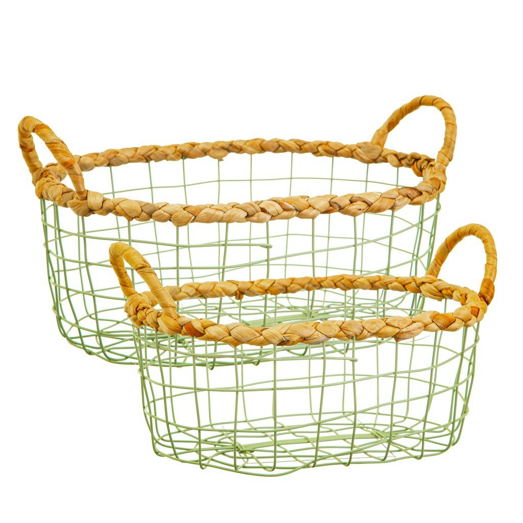 Seagrass and Wire Basket - large by Sass & Belle