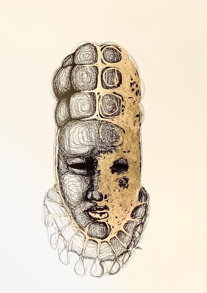 Queen Of Masks Print by ROSA HANSON-ALPS