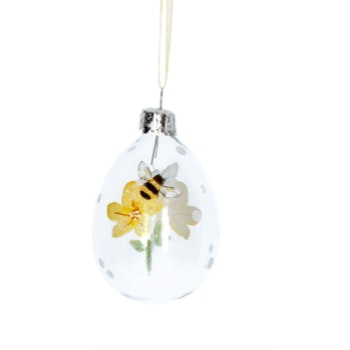 Glass Bee Egg Hanging Decoration by Gisela Graham