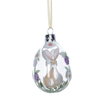 Easter Decoration Spring Rabbit Painted Glass Egg by Gisela Graham