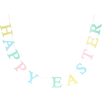 Gisela Graham - Wooden Happy Easter Garland - Pastel by Gisela Graham