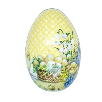Easter Egg Metal Tin Yellow Chick Gift Box Gisela Graham Vintage Spring by Gisela Graham