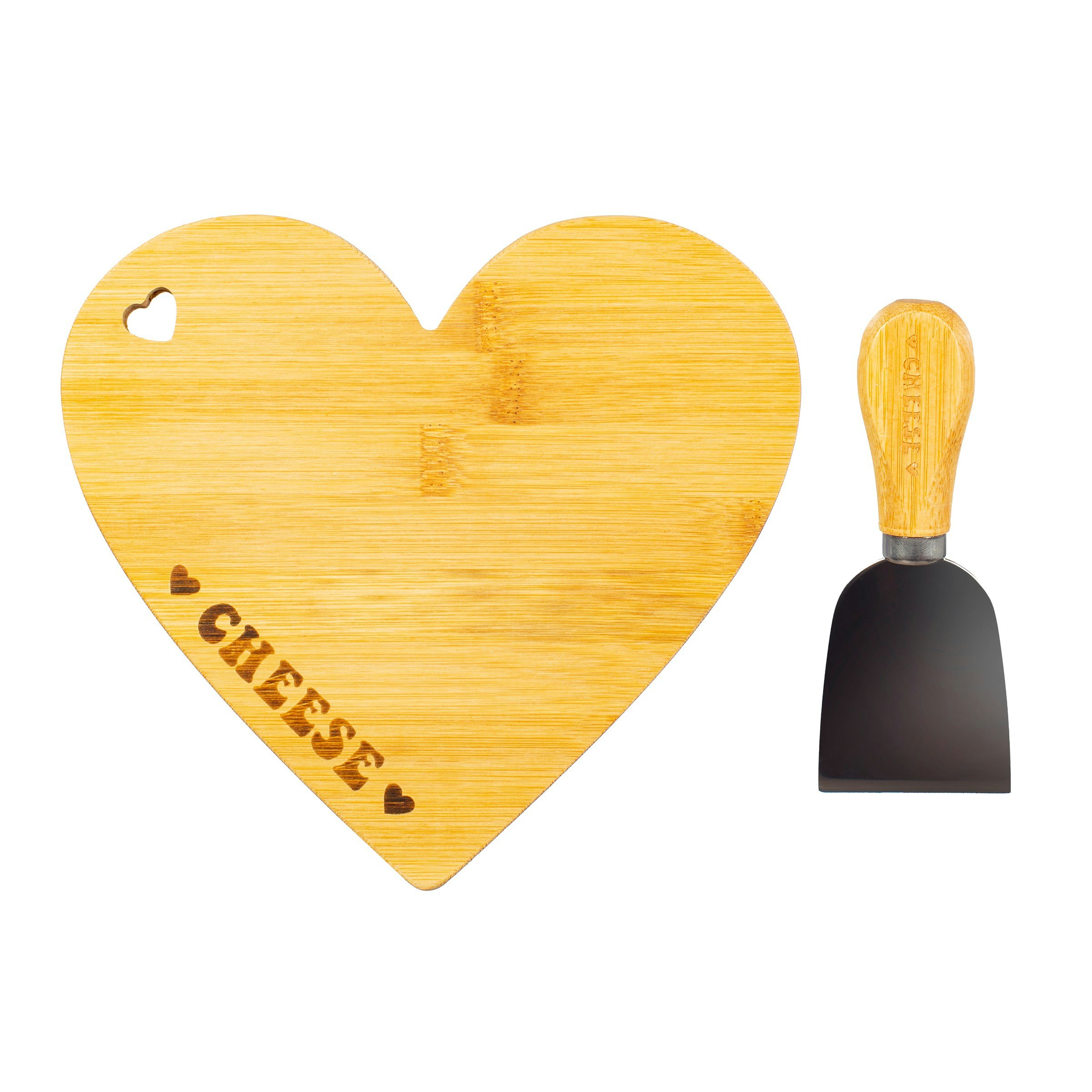 Heart Bamboo Cheese Board and Knife by Sass & Belle