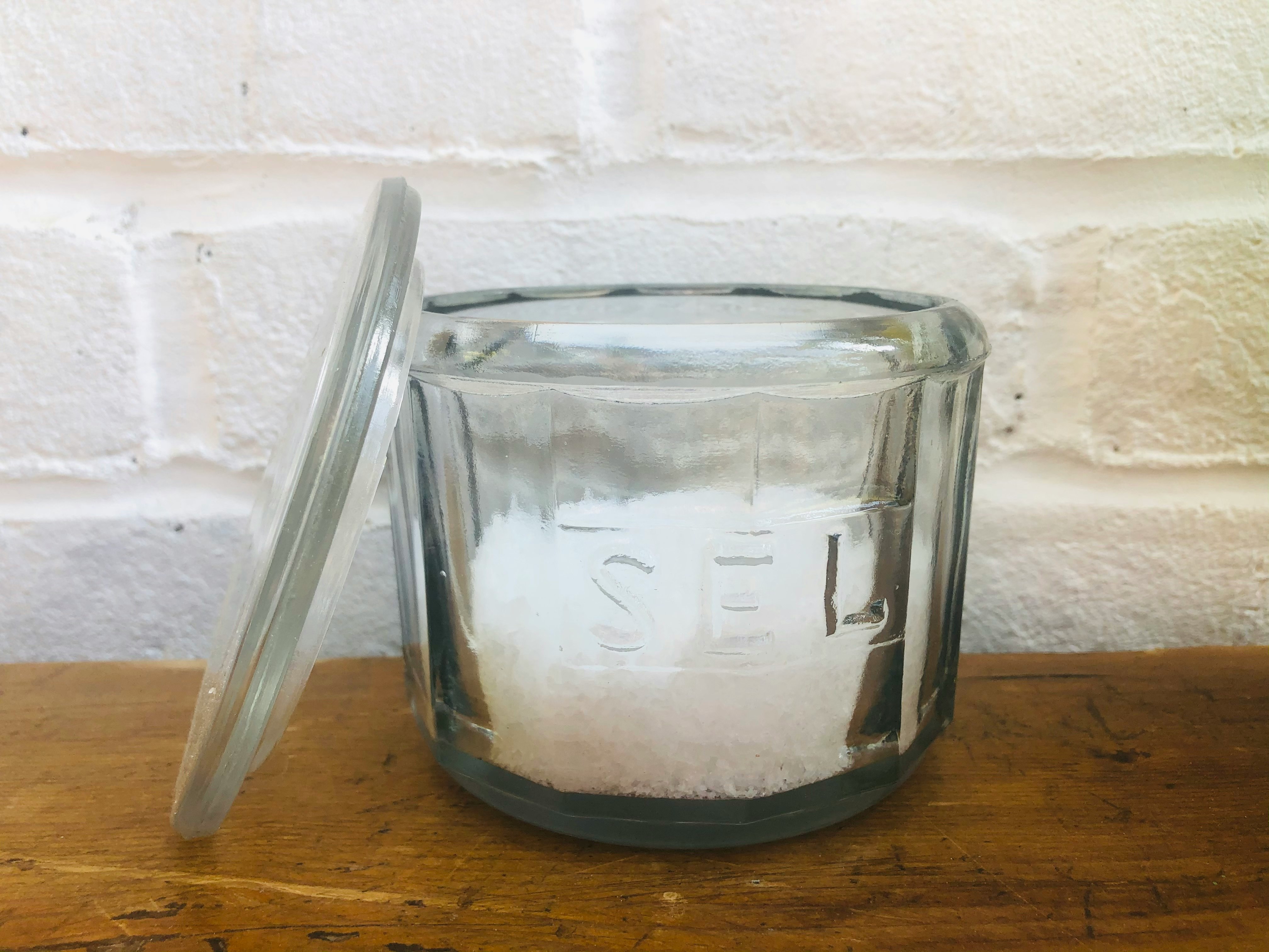 Glass Salt Pot by