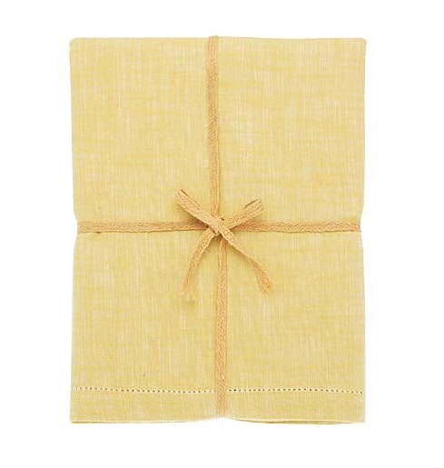 130 x 280cm Saffron Chambray Tablecloth by