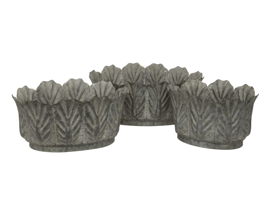 Medium Zinc Foliate Planter by
