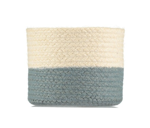Two Tone Thistle Organic Jute Basket by The Braided Rug Company
