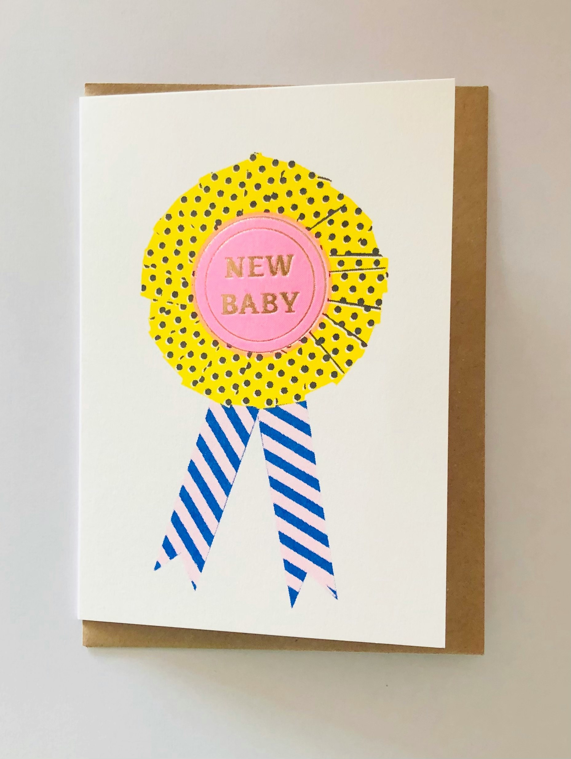 New Baby Rosette Card by Petra Boase