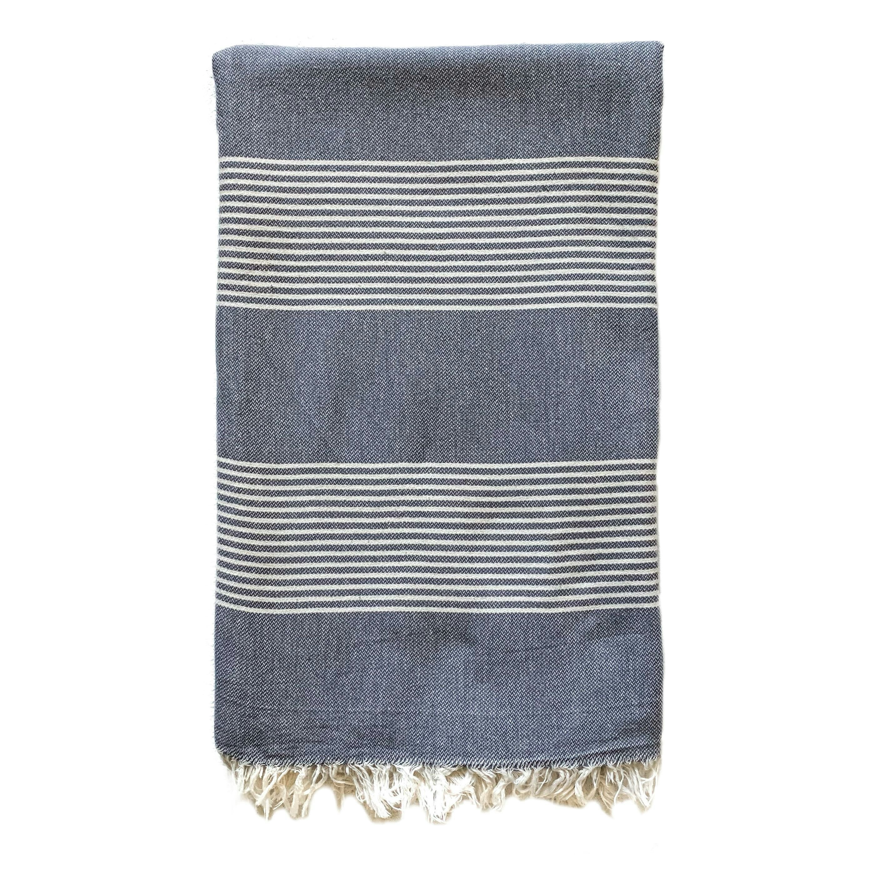 Cotton Hamam Towel In Grey by Anza