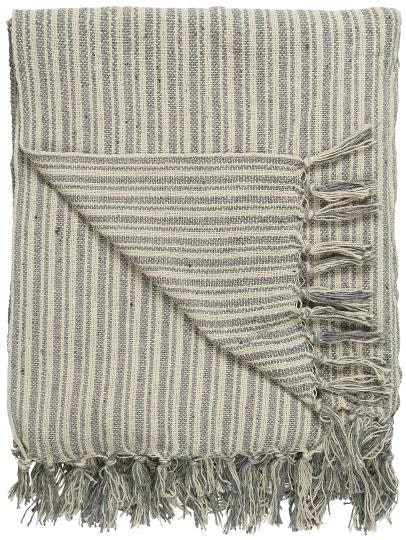 Throw Cream Dusty Blue Stripe Pattern by Ib Laursen