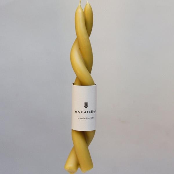 Twisted Candle | Natural Yellow by Wax Atelier
