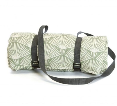 Waterproof Palm Leaf Design Quilted Picnic Rug by Tweedmill Textiles