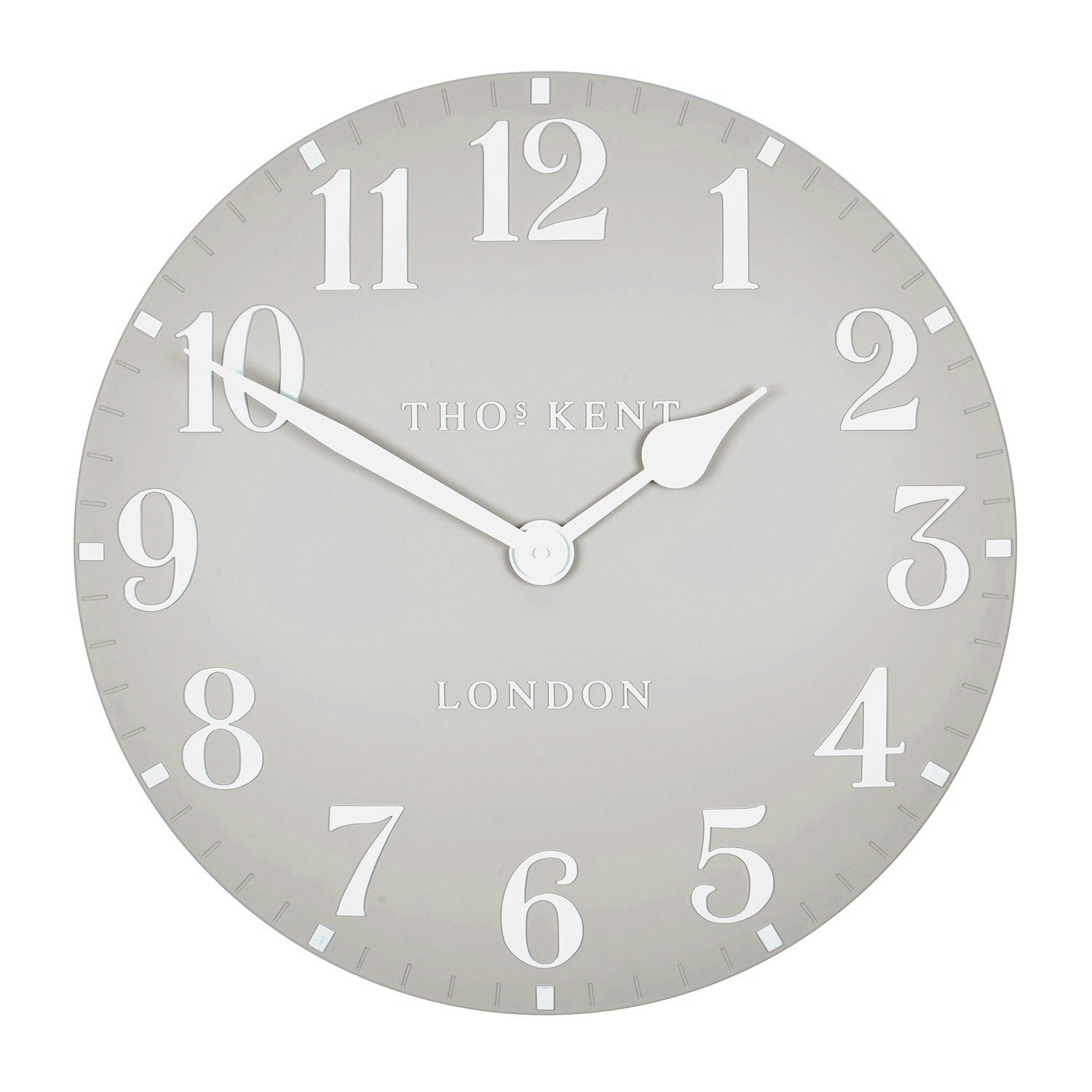 20" Arabic Dove Grey Large Wall Clock by Thomas Kent