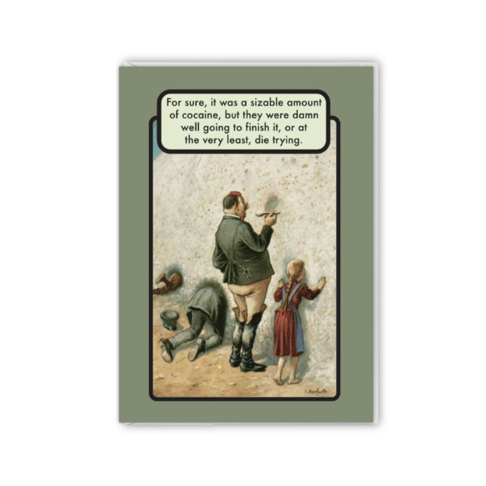 DIe Trying Greetings Card by Objectables