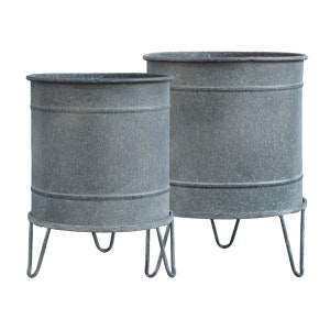 Zinc Plant Pot On Stand Large by Chic Antique