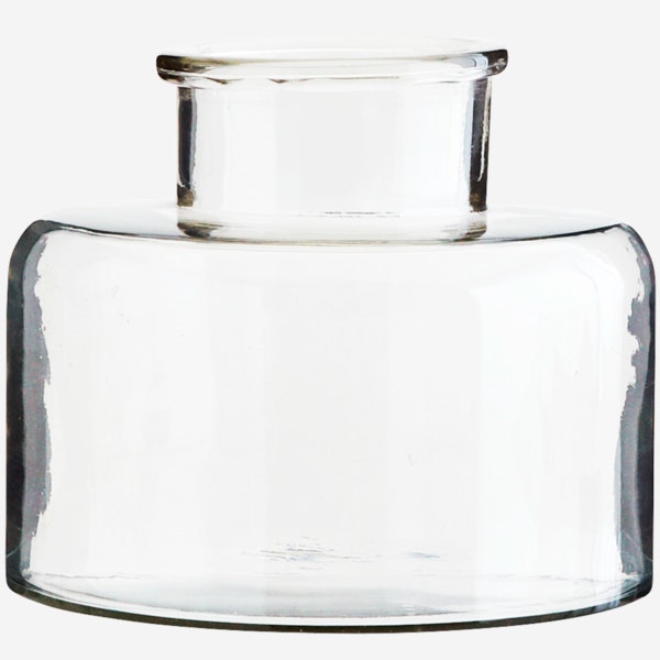 Wide Clear Glass Vase by Madam Stoltz