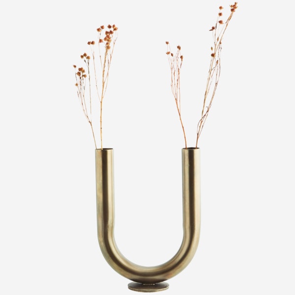 U Brass Vase by Madam Stoltz