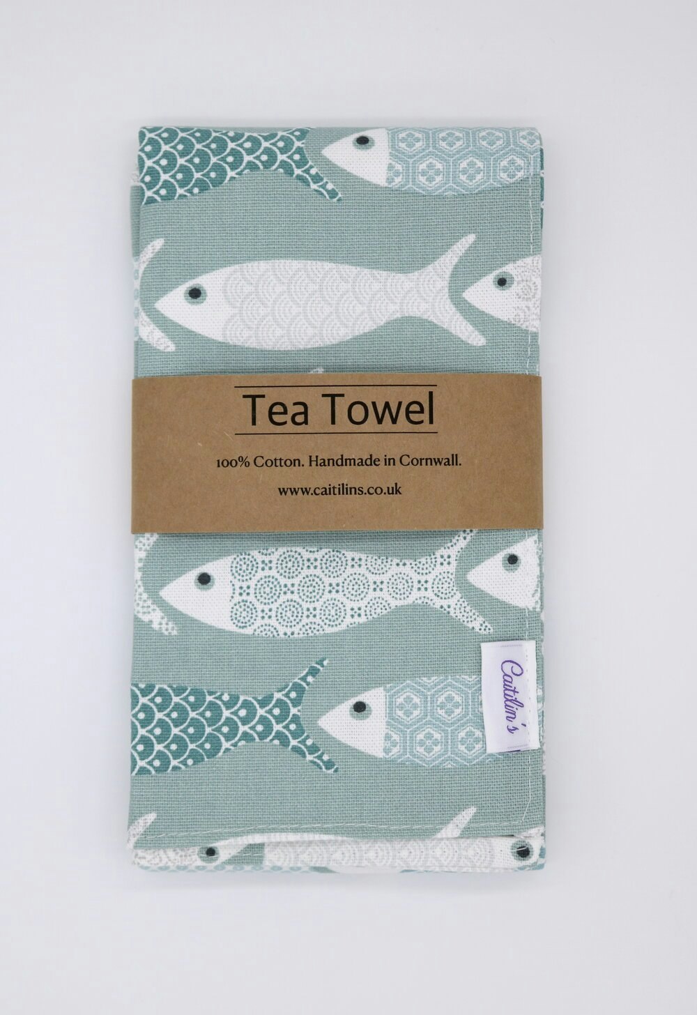 Sage Fish Design Tea Towel by Distinctly Living