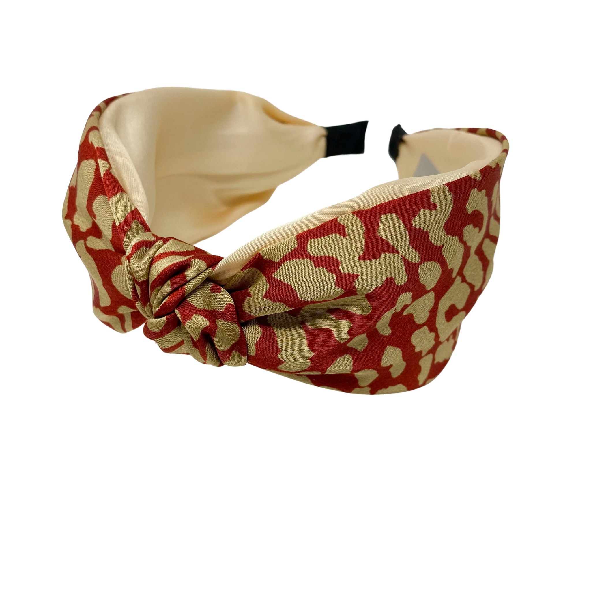 Animal Print Knot Headband Red by Universe Of Us