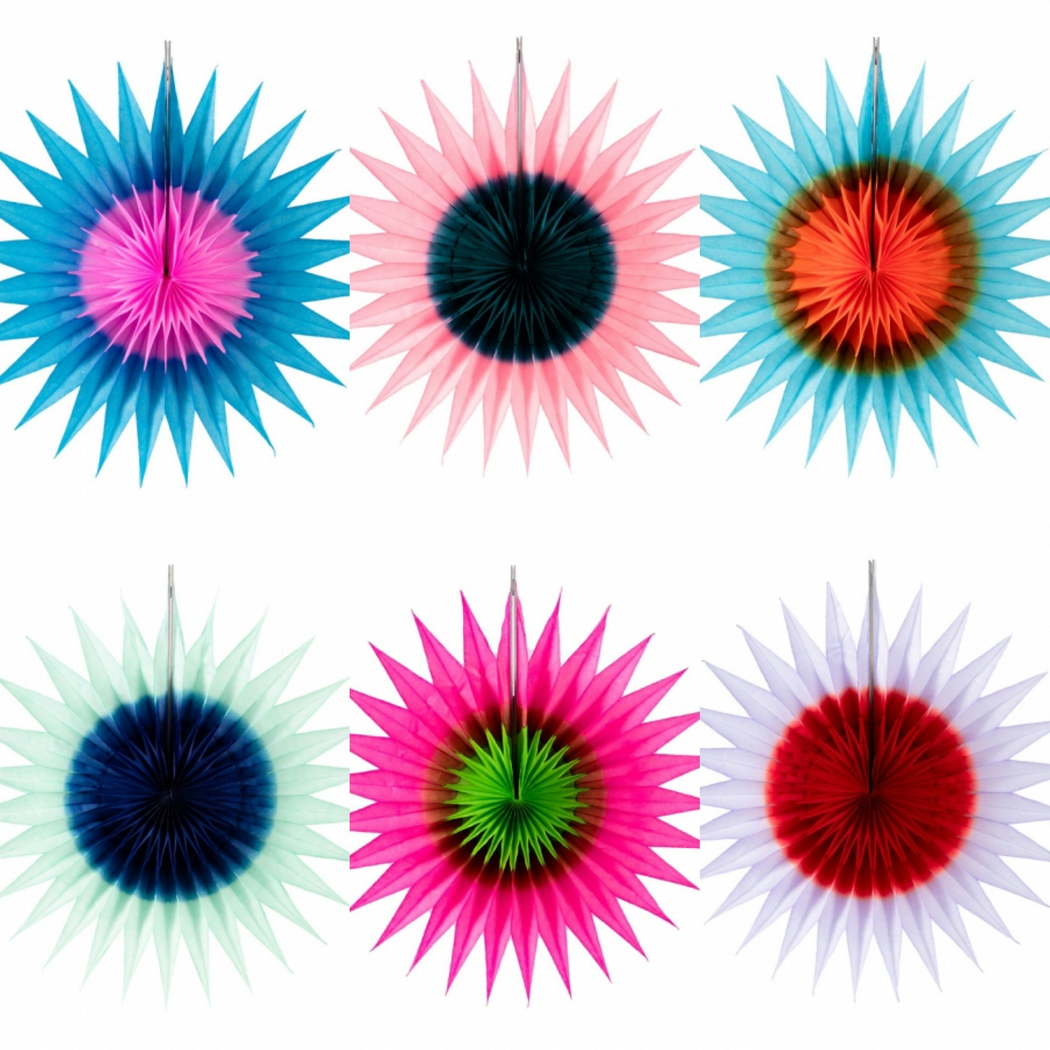 Two Tone Paper Fans by