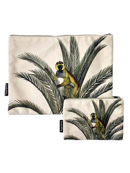 Velvet Makeup Bags And Pouch Palm Monkey by Vanilla Fly
