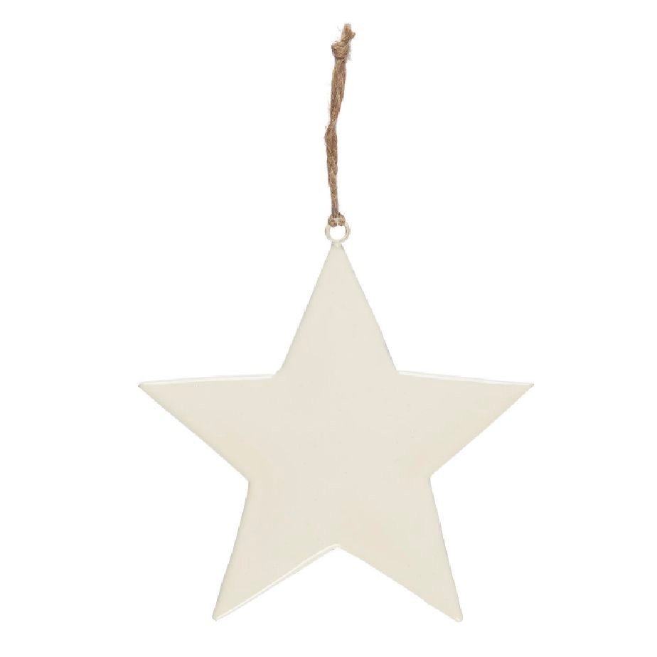 White Metal Hanging Star Large by Ib Laursen