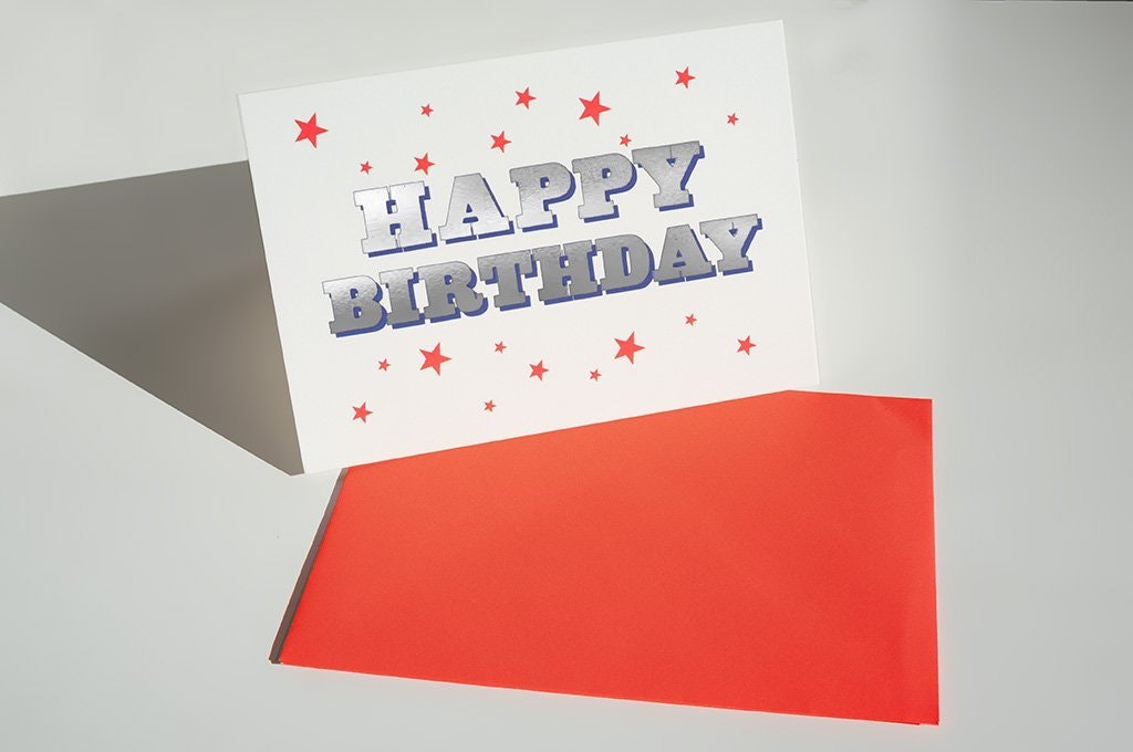 Happy Birthday Silver Foil Card by Dandy Star