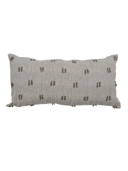 Tuft Cushion Charcoal 30 X 60 cm by Raine And Humble