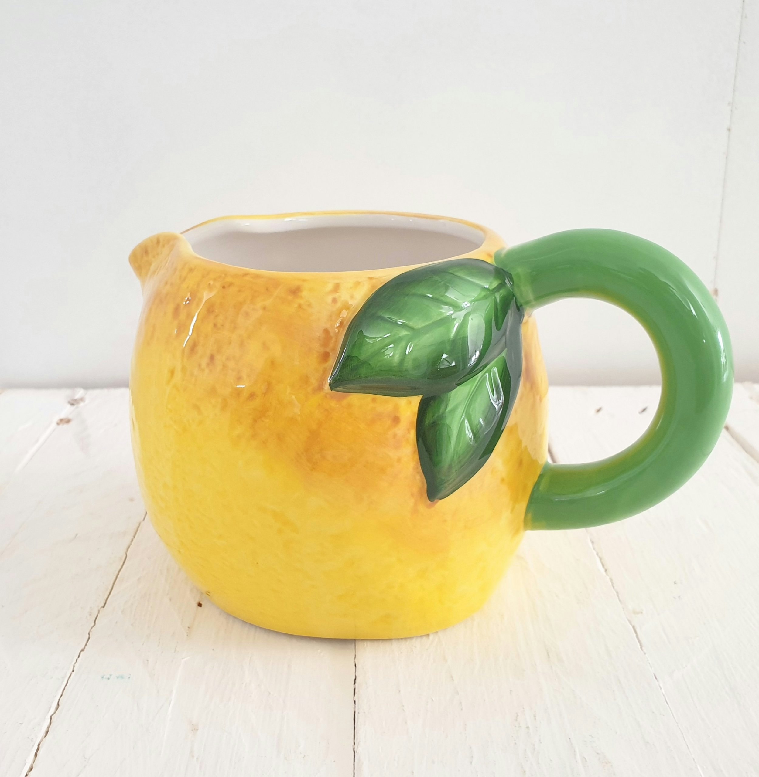 Lemon Ceramic Jug Medium by Gisela Graham