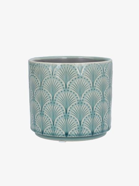 Blue Arches Ceramic Pot Cover Small by Gisela Graham