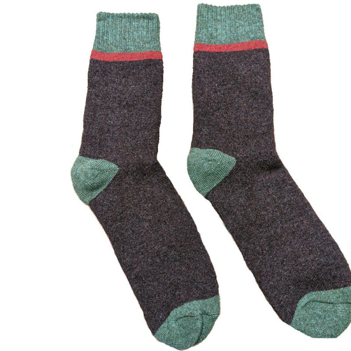 Brown and Green Thick Men's Socks by Joya