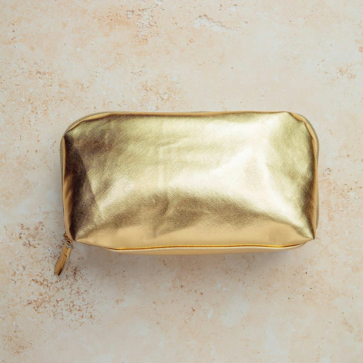 Metallic Gold Cosmetic Bag by &Quirky