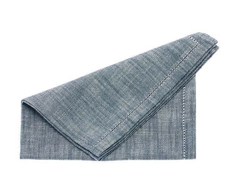 Set of 4 Flint Blue Chambray Napkins by Waltons of Yorkshire