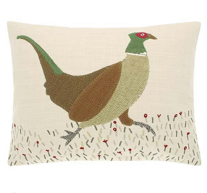 Rustic Woodland Pheasant Cushion by Waltons of Yorkshire