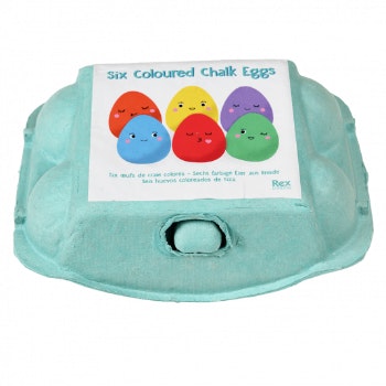 Six Coloured Chalk Eggs by Rex London