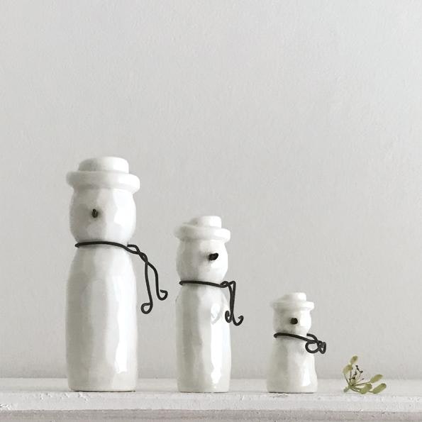 Set Of 3 Porcelain Snowman by East of India