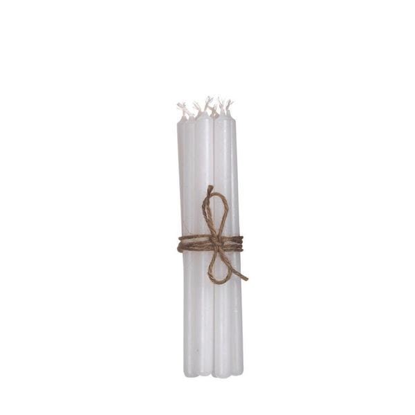 Candles With Jute String | Pure White | Set of 8 by Broste Copenhagen