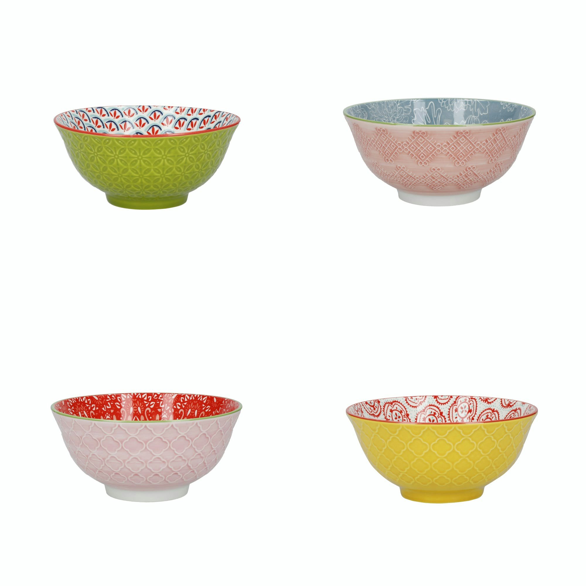 Colourful Patterned Bowls Set of 4 by Kitchen Craft