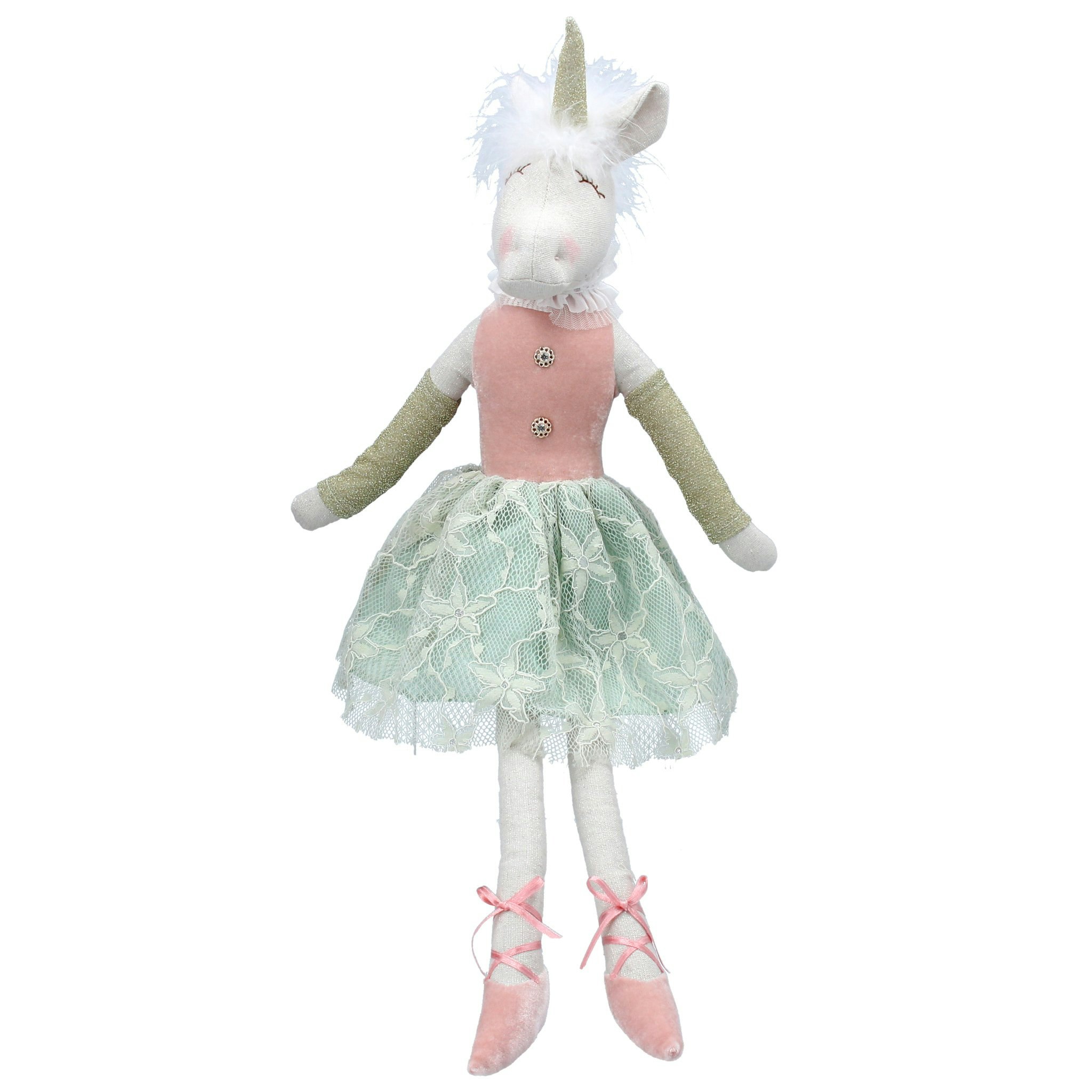 Fabric Sitting Ballerina Fox Ornament by Gisela Graham