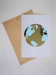 A4 Golden World Foil Print by Dandy Star