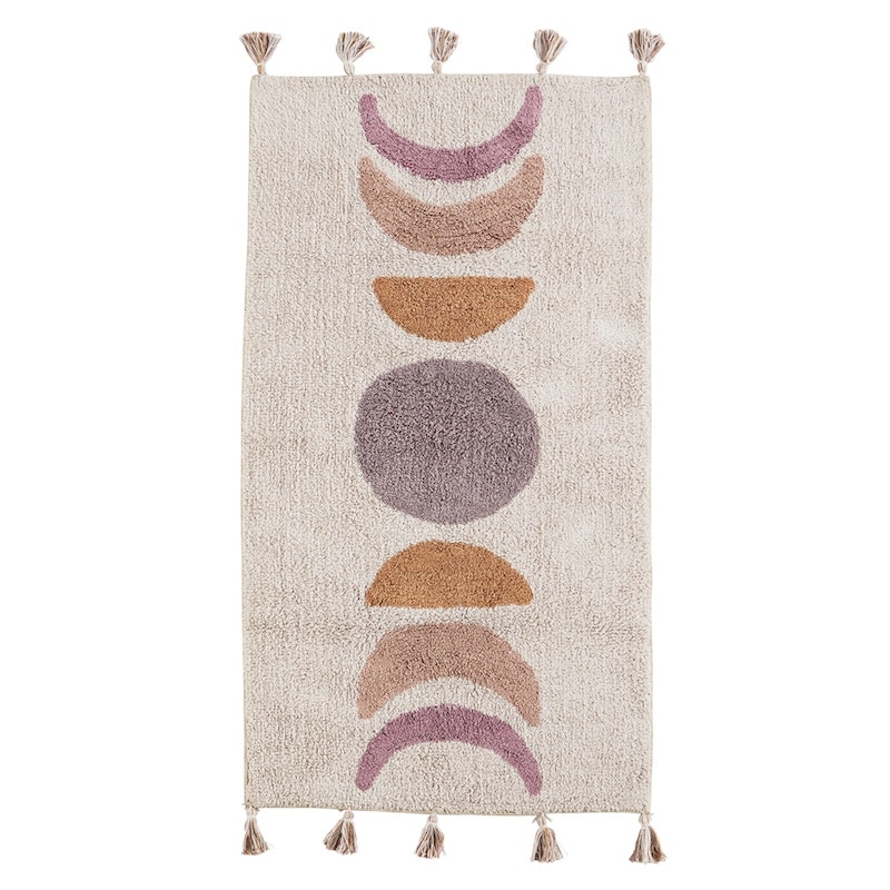 Tufted Cotton Runner with Tassels Powder by Madam Stoltz