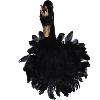 Black Feather Decorative Swan Head Plaque by Gisela Graham