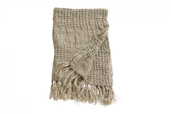 Saturn S Towel W Fringes Linen Natural by Nordal
