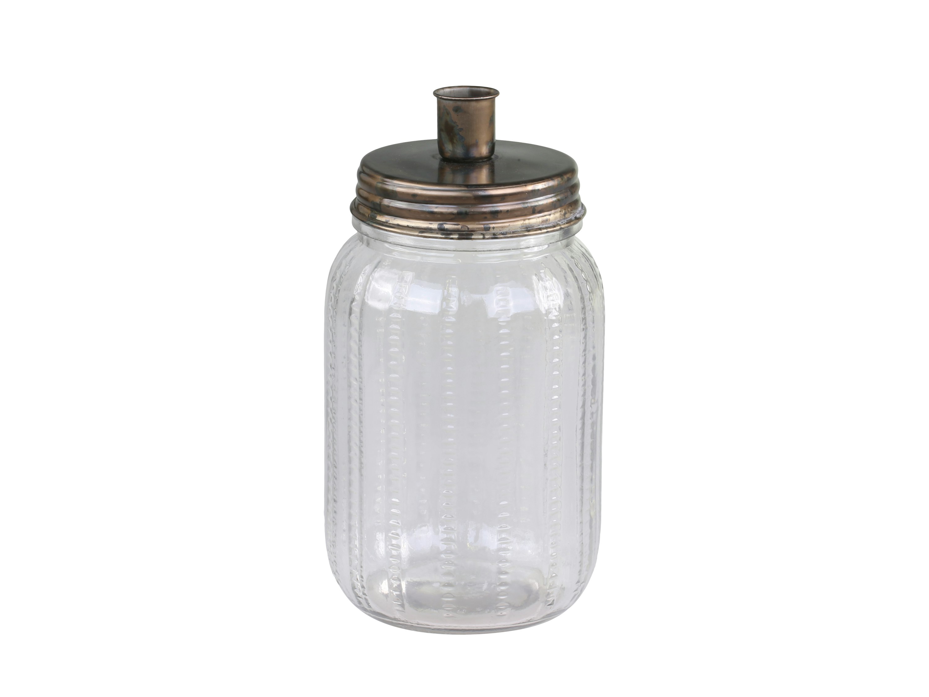 Curved Glass Jar Candleholder by Chic Antique